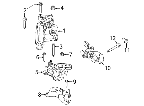 2018 Ford EcoSport Engine & Trans Mounting Support Diagram for GN1Z7M125A