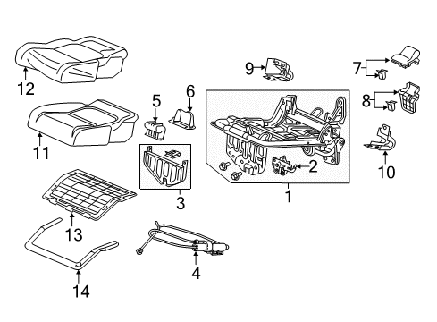 2022 Honda Odyssey Third Row Seats Pad Complete Right, Rear-Cushion Diagram for 82137THRL01