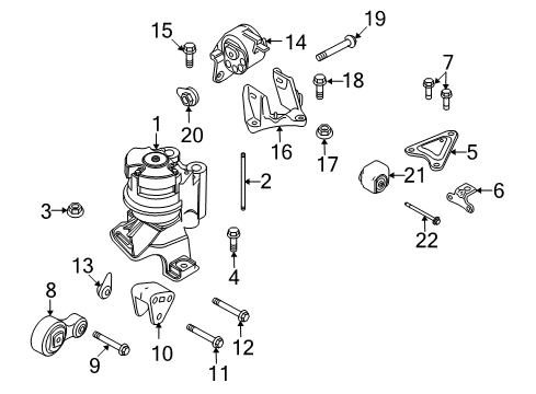 2008 Lincoln MKZ Engine & Trans Mounting Front Mount Nut Diagram for W705891S440