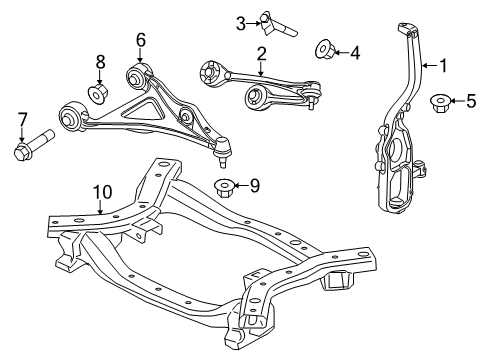 2012 Dodge Charger Front Suspension Components, Lower Control Arm, Upper Control Arm, Stabilizer Bar Front Steering Knuckle Diagram for 4895710AD