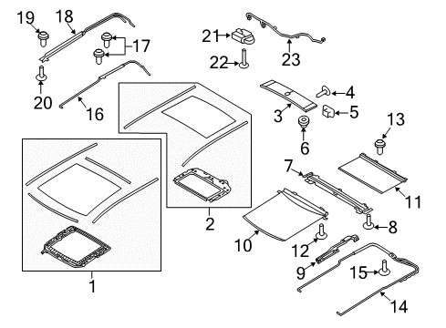 2010 Lincoln MKT Sunroof Sunshade Screw Diagram for W790079S900