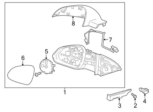 2013 Buick Regal Outside Mirrors Mirror Glass Diagram for 22760453