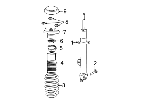 2006 Dodge Charger Struts & Components - Front Front Coil Spring Diagram for 4895627AB