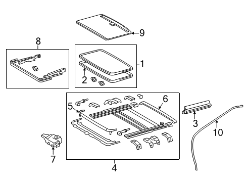 2012 Toyota Camry Sunroof Housing Assembly Diagram for 6320306060