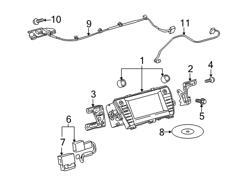 2011 Toyota Prius Navigation System Microphone Assy, Amplifier Diagram for 8625002040