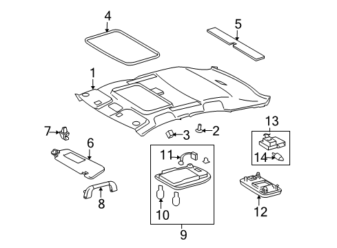 2010 Toyota Matrix Interior Trim - Roof Microphone Diagram for 8673012030