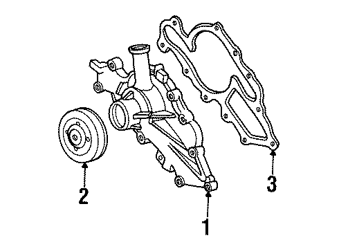 1999 Ford Windstar Water Pump Pulley Diagram for 5F2Z8509AA