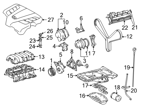 2003 Lexus LS430 Intake Manifold V-Bank Cover Sub-Assembly Diagram for 1120950140