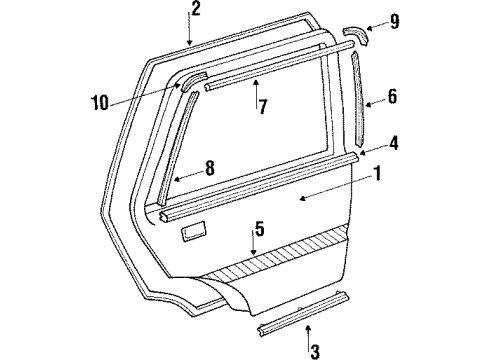 1986 Hyundai Excel Door & Components Mirror Assembly-Outside Rear View, LH Diagram for 8760521101