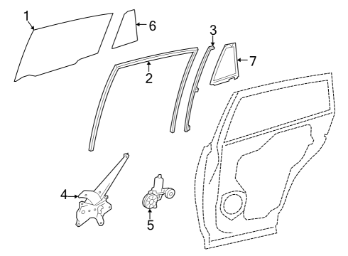 2022 Toyota Corolla Cross Rear Door Weatherstrip Diagram for 681880A060