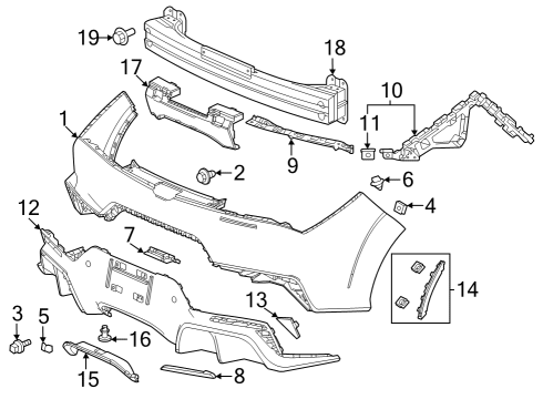 Bumper & Components - Rear REFLECTOR, R- RR Diagram for 33505T20A01