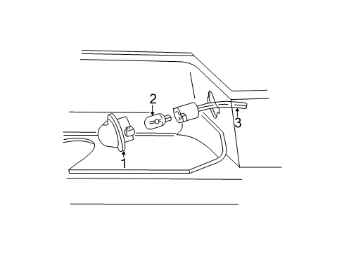 1999 Ford F-250 Bulbs License Lamp Diagram for F1TZ13550A