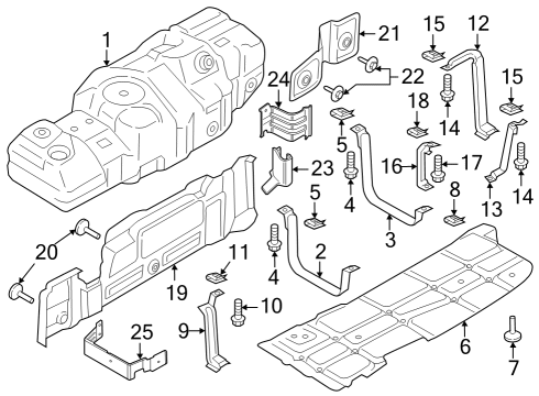 Fuel System Components Skid Plate Diagram for HC3Z9K036A