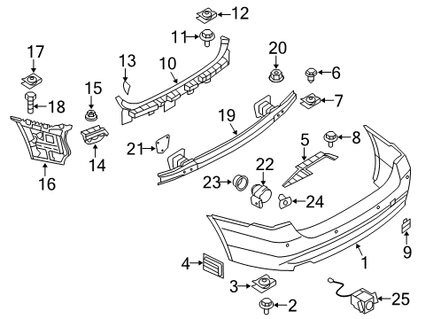 2006 BMW 330xi Parking Aid Expanding Nut Diagram for 51717154520