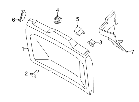 2018 Ford EcoSport Interior Trim - Back Door Upper Trim Diagram for CN1Z7845140C