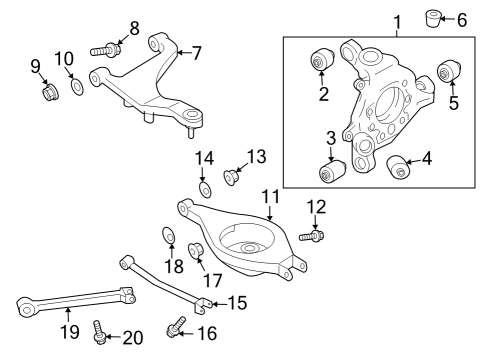 Rear Suspension, Lower Control Arm, Upper Control Arm, Stabilizer Bar, Suspension Components Rear Spring Seat-Rubber Diagram for 55050AL500