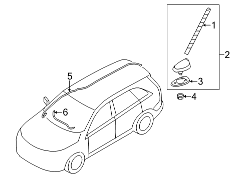 2012 Kia Sorento Antenna & Radio Rubber-Packing Diagram for 962162J000