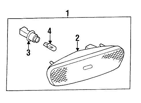 1996 Infiniti Q45 Bulbs Lamp Assembly-Side Marker, L Diagram for B618567U00