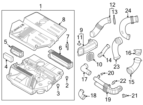 2021 BMW X3 Powertrain Control TEMPERATURE SENSOR AIR Diagram for 13628485041