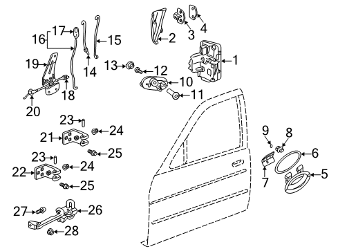 2007 Saab 9-5 Front Door Door Check Nut Diagram for 11900428