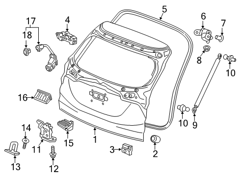 2016 Honda HR-V Lift Gate Weatherstrip Diagram for 74440T7A003