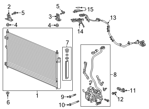 2018 Honda Clarity Air Conditioner Valve Expansion Diagram for 80220TRT003