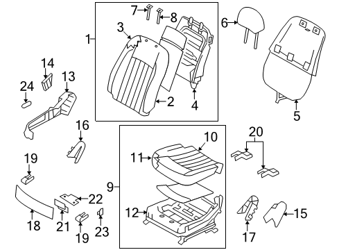 2014 Hyundai Genesis Passenger Seat Components Cushion Assembly-Front Seat, Passenger Diagram for 882003M144RHF