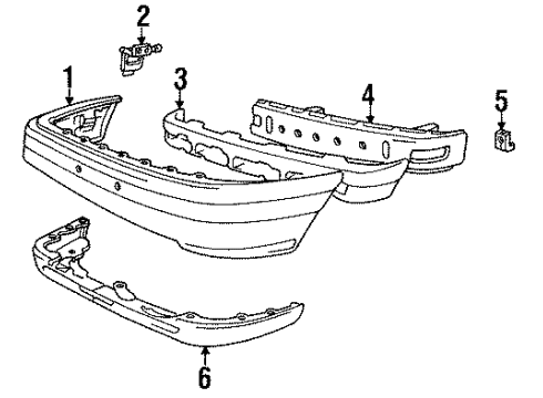 1990 Hyundai Excel Front Bumper Absorber-Front Bumper Energy Diagram for 8652024050