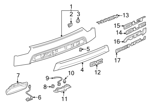 Exterior Trim - Lift Gate Nameplate Diagram for 23400414