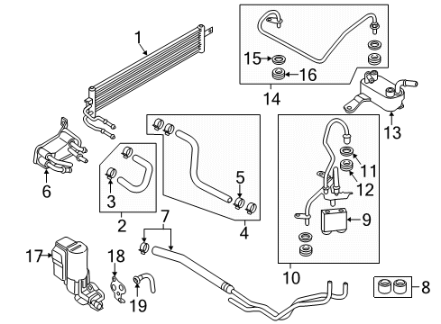 2018 Ford EcoSport Oil Cooler Outlet Tube Diagram for GN1Z7890E