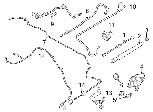 2022 Lincoln Aviator Wiper & Washer Components Knee Air Bag Screw Diagram for W717623S439