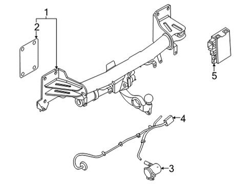 Trailer Hitch Components WIRING SET TRAILER COUPLING Diagram for 61136840334