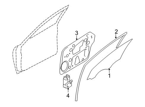 2012 Kia Optima Front Door Run Assembly-Front Door Window Glass Diagram for 825304C000