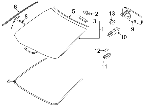 2020 Lexus NX300h Wipers Clip, Windshield Outside Moulding, NO.1 Diagram for 7554558020
