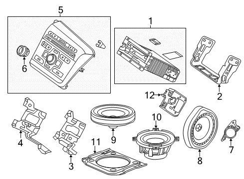 2012 Honda Civic Sound System Bracket, Radio (Passenger Side) Diagram for 77255TR0A00