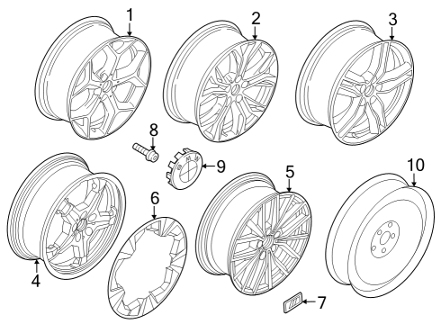 2021 BMW X1 Wheels DISK WHEEL, LIGHT ALLOY, IN Diagram for 36108092163