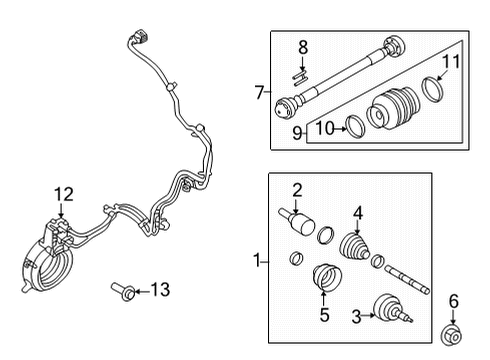Drive Axles - Front SHAFT - FRONT AXLE Diagram for ML3Z3A428B