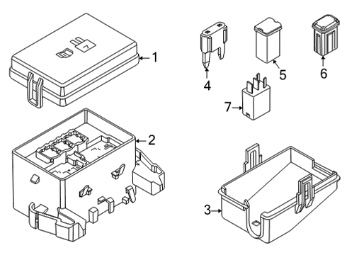 2022 Ford F-150 Fuse & Relay Lower Cover Diagram for 5L3Z14A003E