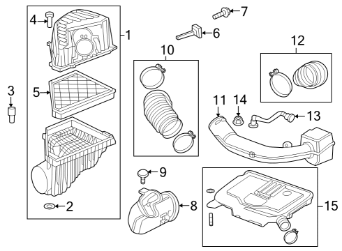 2021 GMC Acadia Filters Outlet Duct Diagram for 84218427