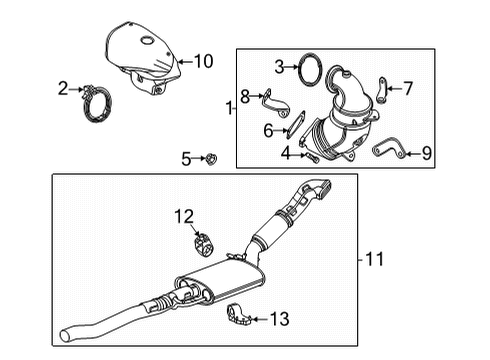 2021 Chevrolet Trailblazer Exhaust Components Lower Bracket Diagram for 12684191
