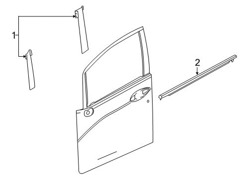 2015 Honda Fit Exterior Trim - Front Door Molding Assy., R. FR. Door Diagram for 72410TD4003