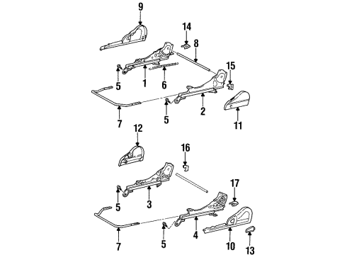 1996 Toyota Paseo Tracks & Components Seat Adjuster Screw Diagram for 9008011266