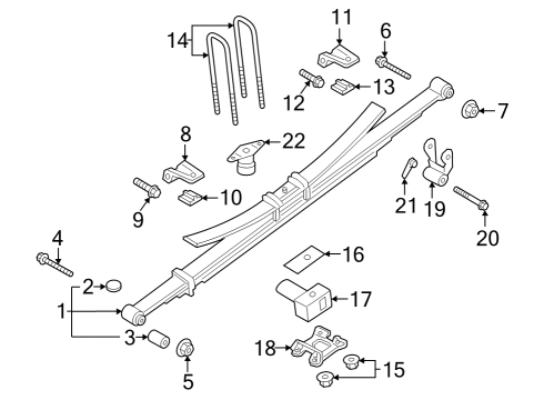 Suspension Components, Ride Control, Stabilizer Bar Shackle Nut Diagram for W711218S441