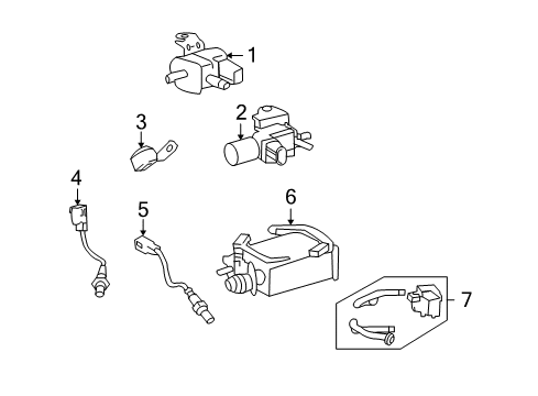 2010 Toyota Land Cruiser Powertrain Control Charcoal Canister Assembly Diagram for 7774060471