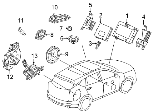 1992 Suzuki Sidekick Sound System Speaker, Subwoofer Diagram for 39120TJBA41