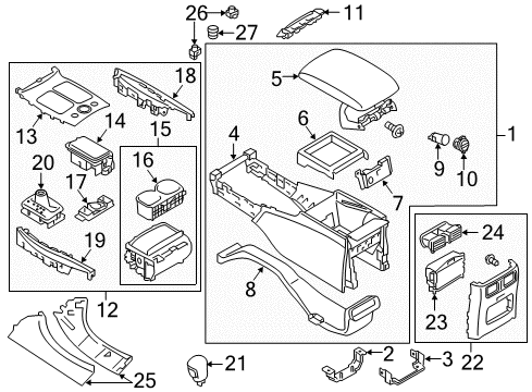 2012 Infiniti M35h Heated Seats Protector Diagram for 253367990A