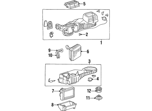 1997 Hyundai Sonata Air Conditioner Duct Assembly-Plenum Diagram for 9721034000
