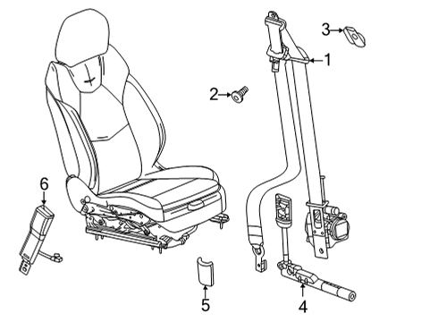 Seat Belt Lap & Shoulder Belt Diagram for 84815187