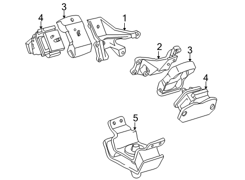 2003 Toyota Sequoia Engine & Trans Mounting Stabilizer Diagram for 1238150120