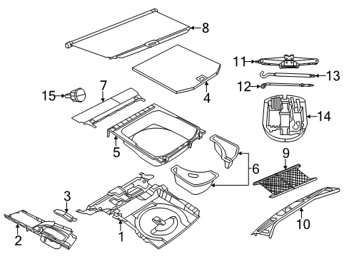 2021 Jeep Grand Cherokee Interior Trim - Rear Body Wrench-Wheel Lug Nut Diagram for 68237107AA